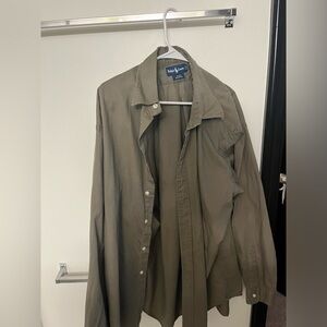 Ralph Lauren, XL, Green button down